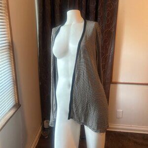 Old Navy Black/Gray stripe open cardigan, size XXL